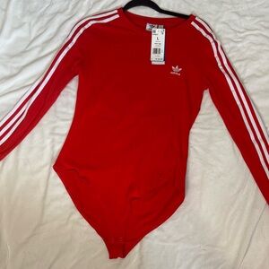 Adidas Red Crew Neck Bodysuit